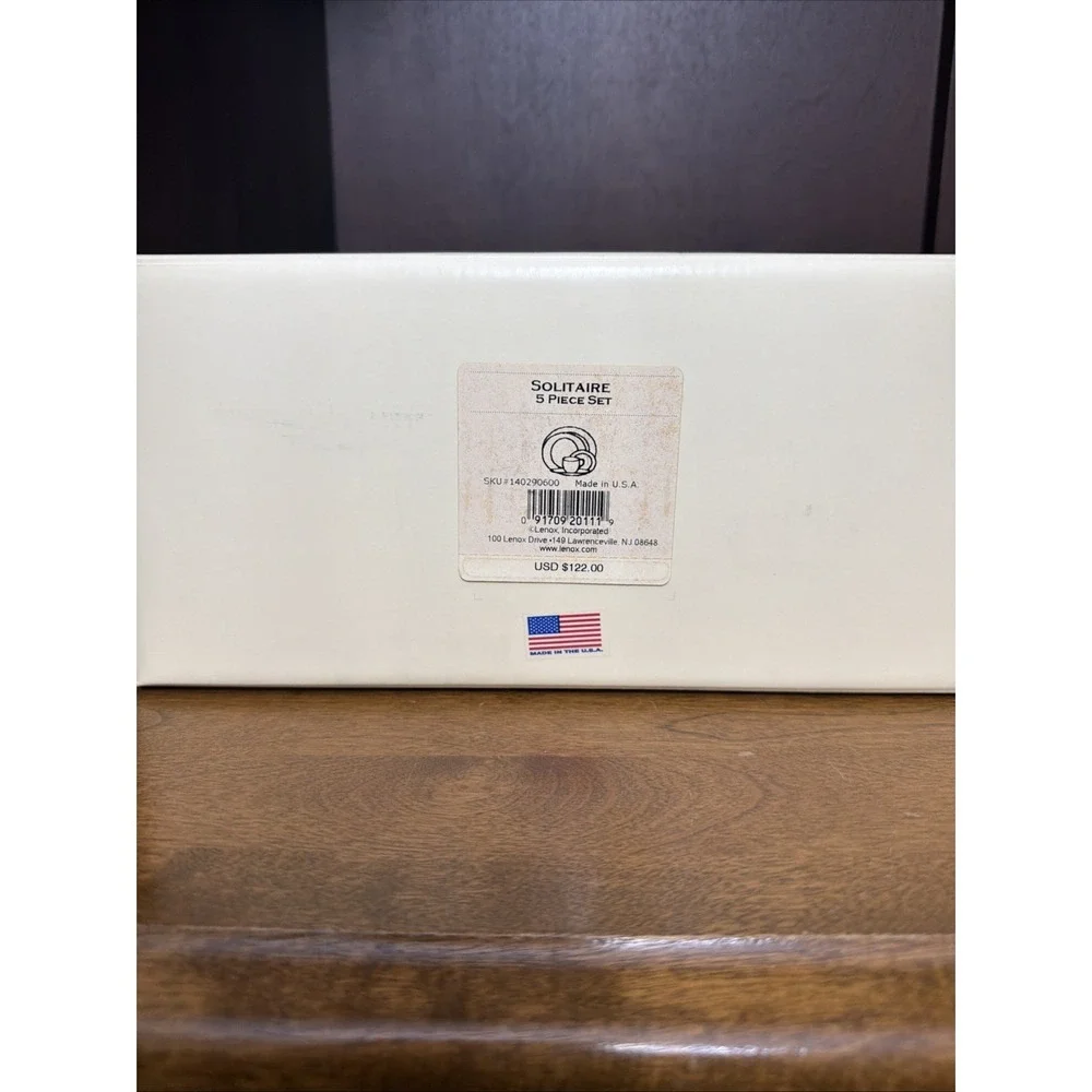 LENOX Solitaire Platinum 5 Piece Place Setting USA Vintage New In Box